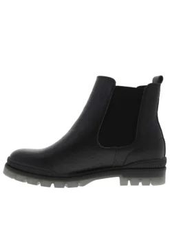 Boots PALERMO stretch en cuir noir à semelle translucide à talon bloc bas