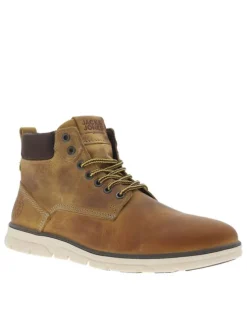 Boots TUBAR en cuir miel effet usé à semelle type basket