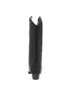 Bottes botte noires à talon décroché moyen à bout pointu avec sur-botte