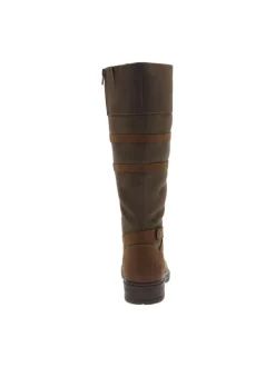 Bottes brandy à talon décroché bas avec un zip et des lacets ronds