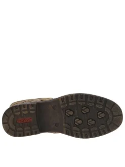 Bottes brandy à talon décroché bas avec un zip et des lacets ronds