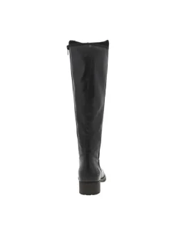 Bottes en cuir noires à talon décroché bas avec un zip côté interne