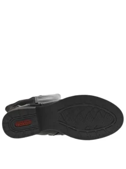 Bottes en cuir noires à talon décroché bas avec un zip côté interne