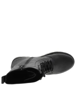 Bottes GENOVA en cuir noir à talon bloc bas, zip, doublure stretch et semelle translucide