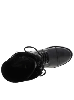 Bottes MAJORETTE noir en cuir avec talon plat