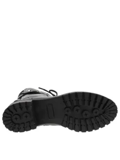 Bottes MAJORETTE noir en cuir avec talon plat