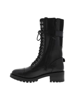 Bottes MAJORETTE noir en cuir avec talon plat