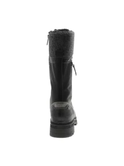 Bottes noires à talon décroché bas avec un zip et des lacets ronds