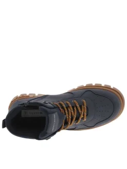 Bottines marine à semelle crantée avec logo débossé sur le talon