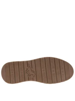 Bottines bleu marine à talon plat avec un zip et des lacets ronds