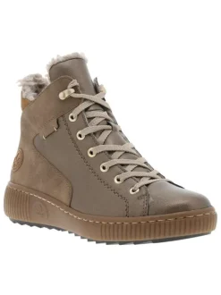 Bottines bronze à talon plat avec une doublure en maille sherpa