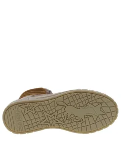 Bottines cognac plates, à lacets et à zip avec intérieur fourré