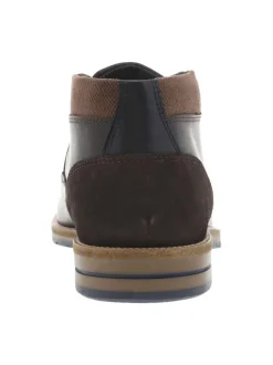 Bottines en cuir brunes avec un talon décroché bas et des lacets