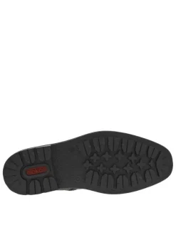 Bottines en cuir grises à talon décroché bas avec des lacets et 2 zips latéraux
