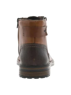 Bottines en cuir marron avec doublure en laine et fermeture zippée