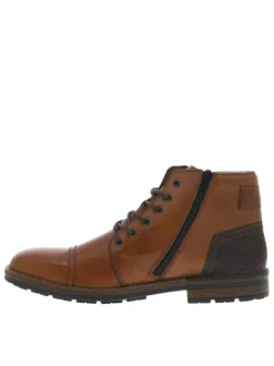 Bottines en cuir marron avec doublure en laine et fermeture zippée