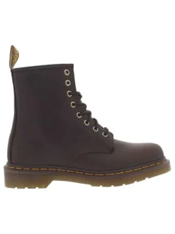 Bottines en cuir marron à talon décroché bas avec des lacets ronds