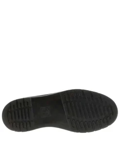 Bottines en cuir noires avec un talon plateau et des lacets ronds