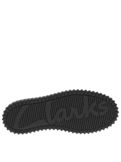 Bottines en cuir noires à semelle striée plates et à lacets ronds tressés