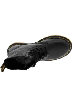 Bottines en cuir noires à talon décroché bas avec des lacets ronds