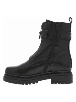 Bottines en cuir noires à talon décroché bas avec fermeture zippée
