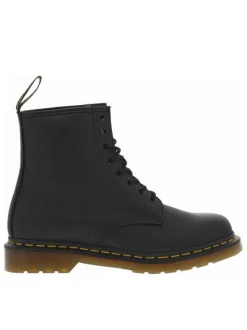 Bottines en cuir noires à talon décroché bas et à lacets ronds