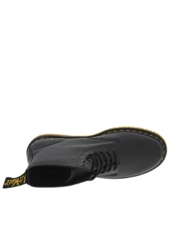 Bottines en cuir noires à talon décroché bas et à lacets ronds