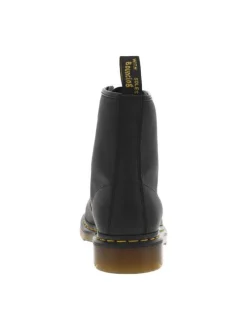 Bottines en cuir noires à talon décroché bas et à lacets ronds