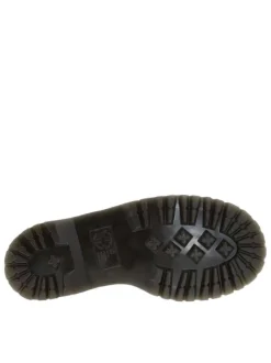 Bottines en cuir noires à talon plateau avec un zip et des lacets ronds