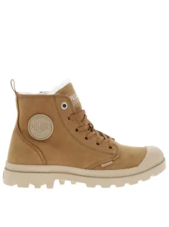 Bottines en cuir nubuck brunes à talon plat avec des lacets et un zip latéral