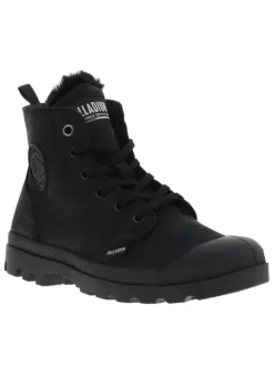 Bottines en cuir nubuck noires à talon plat avec des lacets et un zip latéral