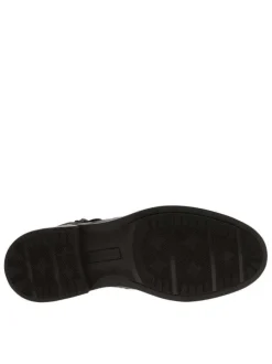 Bottines en cuir tabac à talon décroché bas avec des lacets et un zip latéral