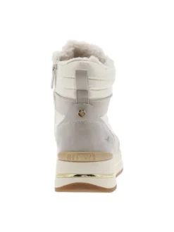 Bottines fashion, fourrées, à semelle semi-compensé et à lacets et zip latéral