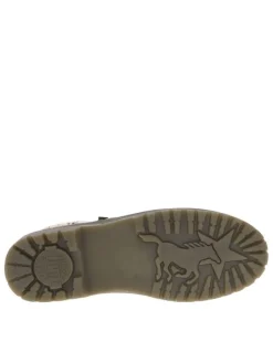 Bottines fourrées en simili cuir de croco jaune à semelle plate à talon décroché bas et à lacets et zip latéral
