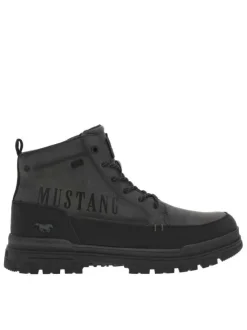 Bottines grises à talon plat pourvues d'une fermeture zippée et de lacets