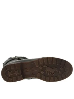 Bottines kaki à talon décroché bas avec un zip et des lacets ronds