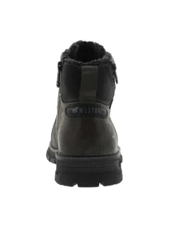 Bottines kaki à talon décroché bas avec un zip et des lacets ronds