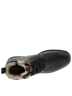 Bottines noires avec une doublure en maille sherpa et un zip latéral