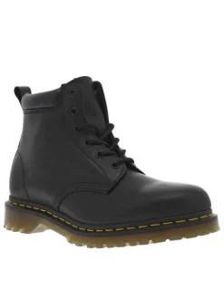 Bottines noires à talon décroché bas avec des lacets ronds à 6 oeillets