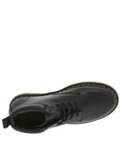 Bottines noires à talon décroché bas avec des lacets ronds à 6 oeillets