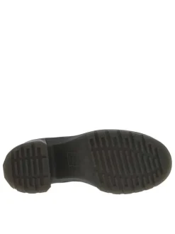Bottines noires à talon décroché haut avec des lacets plats et un talon épais