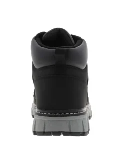 Bottines noires à talon plat à lacets avec des œillets métalliques