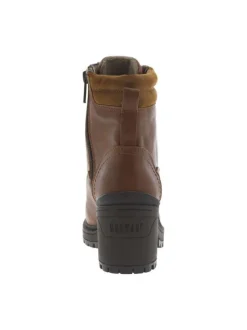 Bottines noisette à talon décroché moyen et à lacets et zip latéral