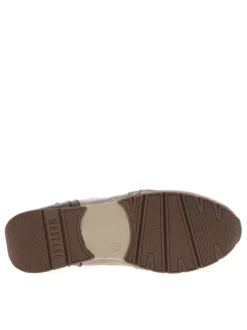 Bottines taupe compensées, à lacets et zip latéral intérieur doublé