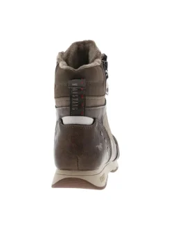 Bottines taupe compensées, à lacets et zip latéral intérieur doublé