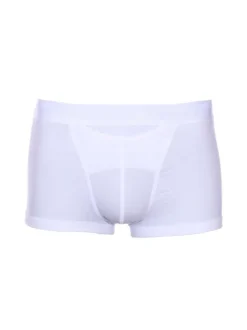 Boxer classique blanc Ho1 avec logo autour de la taille élastiquée coupe ouverte
