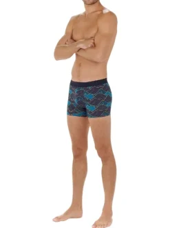 Boxer classique bleu marine imprimé avec une coupe près du corps