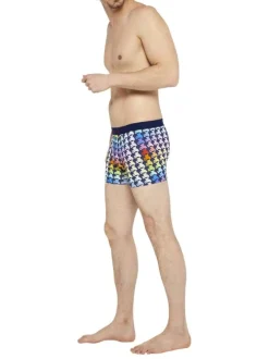 Boxer Classique en coton avec imprimés multicolores et coupe fermée