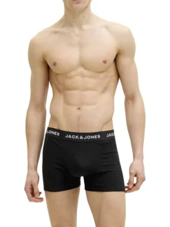 Boxer classique en coton biologique noir à motifs avec une taille élastiquée
