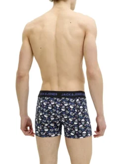 Boxer classique en coton biologique noir à motifs avec une taille élastiquée
